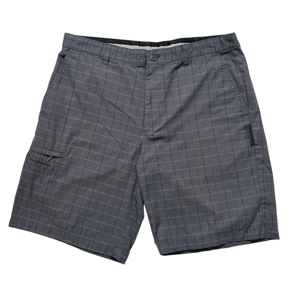 Greg Norman Tasso Elba Five Iron Mens Gray Plaid Golf Shorts Cargo Pocket 36